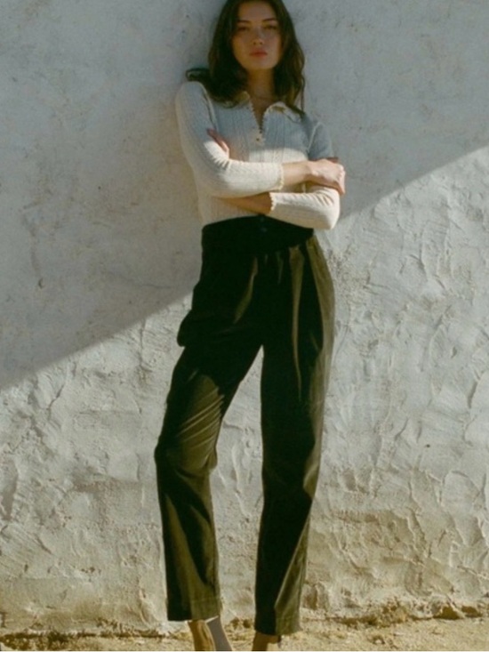 Doen Pants - Doen Nelda Corduroy Pant Dark Green Olive Sz 4-6 Womens